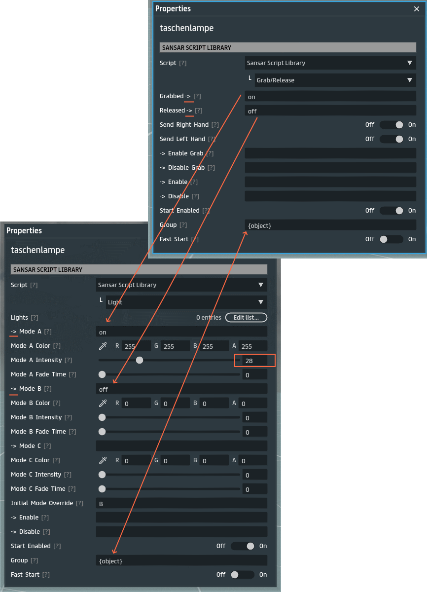 flashlight setup