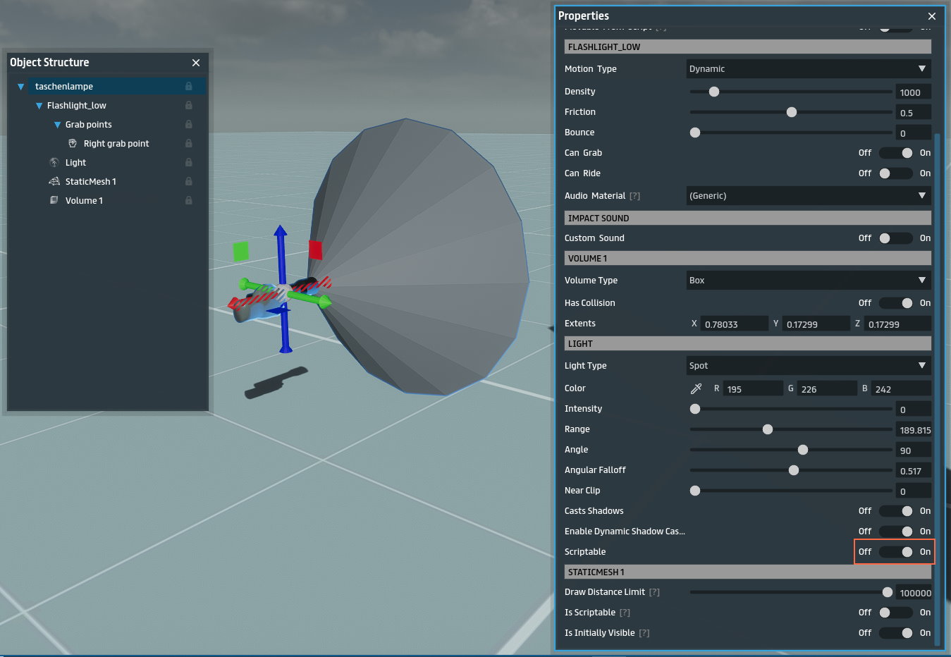 flashlight setup